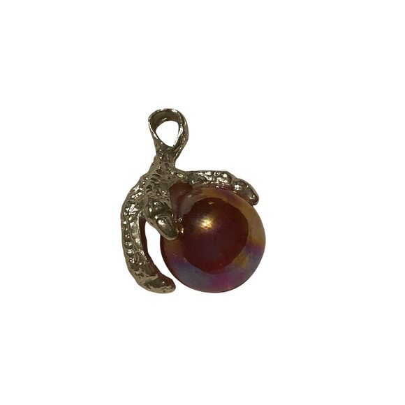 Silver Dragon Claw & Iridescent Orb Pendant Necklace Jewelry Fantasy - Picture 1 of 2
